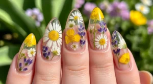 Clear Pressed Flower Nails