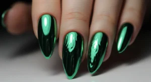 Green Chrome Nails