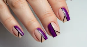 Purple and Nude Color Block