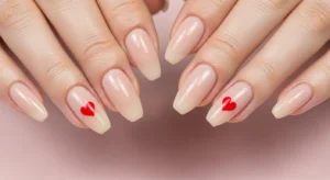 Heart Accent Nails
