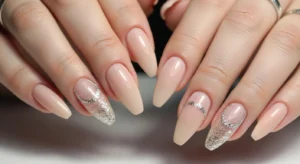 Glitter Accent Stiletto Nails