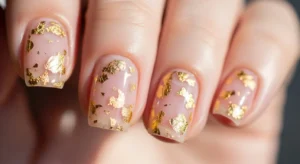 Sheer with Gold Flakes