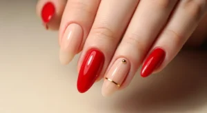 Red with Nude Accent
