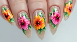 Hibiscus with Subtle Glitter Background