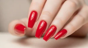 Classic Red Acrylic Nails