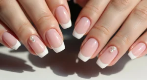 Elegant Milky Pink Bridal Nails