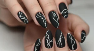 Black with Thin White Line Art