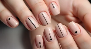 Minimal Line Art Nails