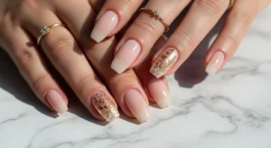 Gold Foil Coffin Nails