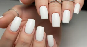 Classic Glossy White Nails