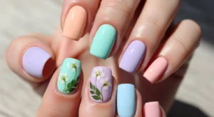 Pastel Mix-and-Match Floral Nails