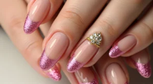 Glam Glitter Pink French Tips