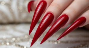 Long Stiletto Glam Nails