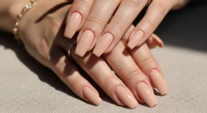 Classy Nude Coffin Nails