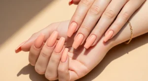 Peach Neutral Coffin Nails