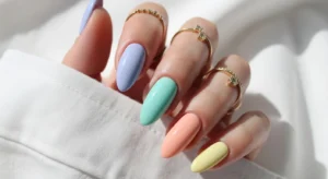 Pastel Rainbow Nails