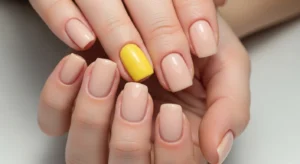 Yellow Accent Nails