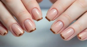 Reverse French nails Thanksgiving modern nail idea