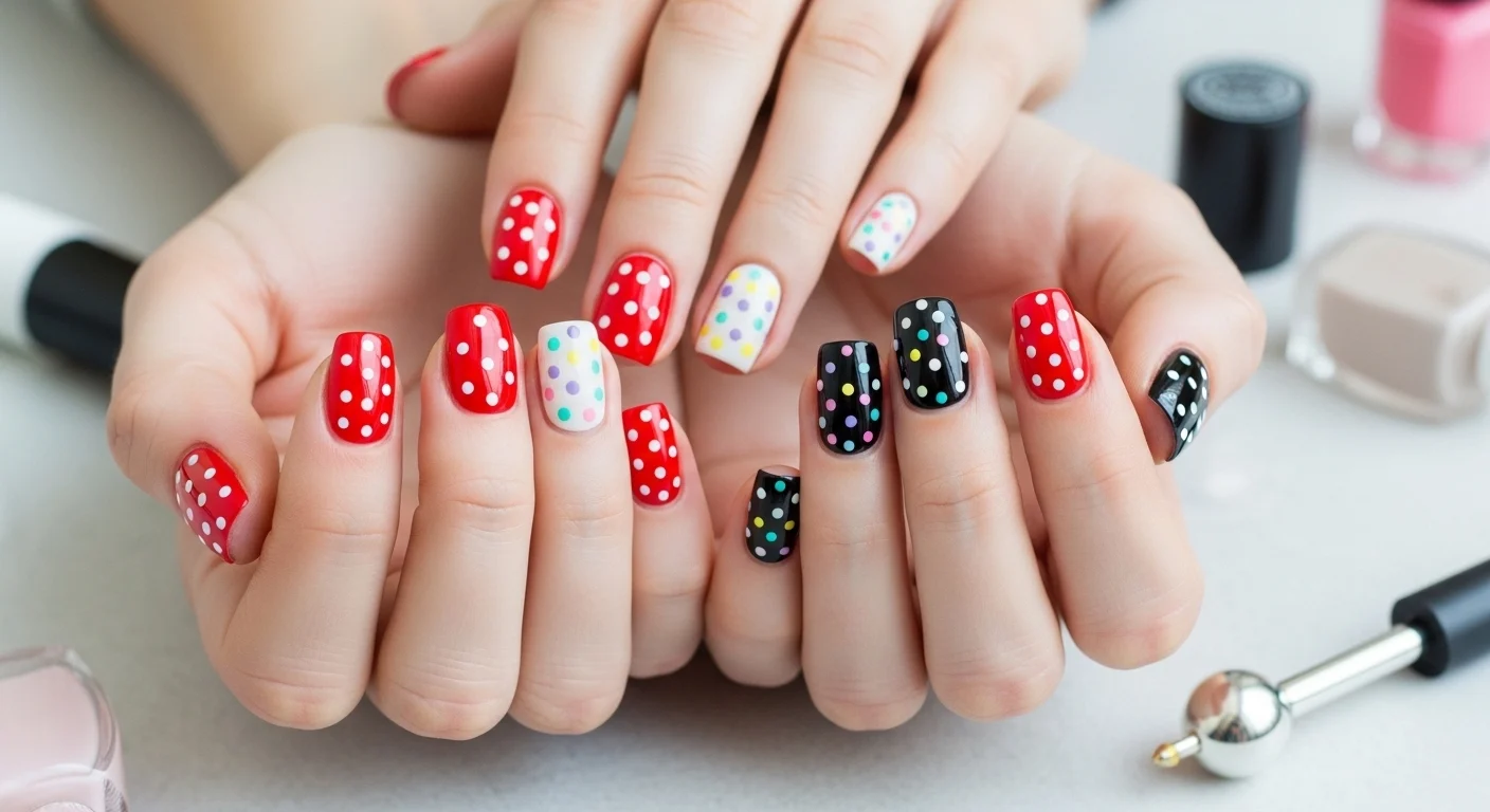 23 Polka Dot Nail Ideas That Feel Cute, Retro, and Playful