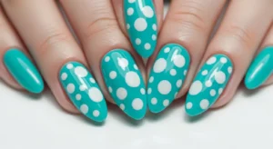 Retro Color Polka Dot Nails