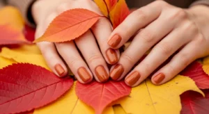 Terracotta and cinnamon nail colors for cozy fall nails