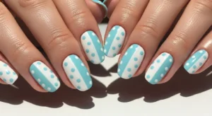Soft Polka Dot Ombre Nails