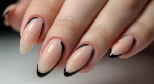 Minimal line almond nail design simple modern look