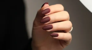 Matte Burgundy Nails