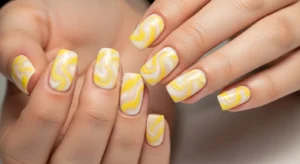Yellow Marble Nails