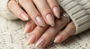 Neutral Glitter Tips: 