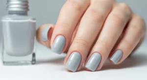 Soft Gray Nails