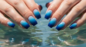 Blue Ombre Nails