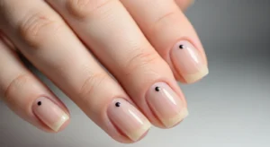 Minimal nail designs with dot details for Thanksgiving nails