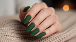 Matte Forest Green Nails