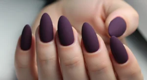 Matte Dark Purple Nails