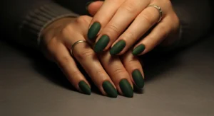 Matte Forest Green Nails