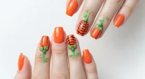Cute Pumpkin Nails: