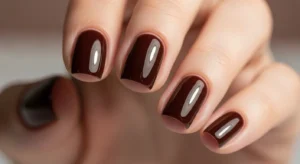 Dark Chocolate Brown Nails
