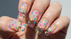 Sheer Base with Floating Polka Dots