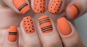 Orange Matte Nails: