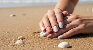 White + Nude Combo Nails
