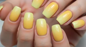 Yellow Gradient Nails