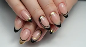Black and Gold French Tips
