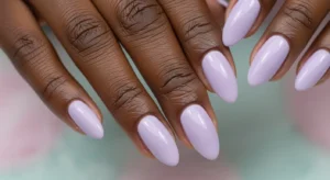 Lavender almond nails soft color for dark skin