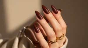 Glossy Chocolate Brown Nails