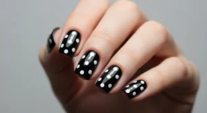 Black and White Polka Dot Nails