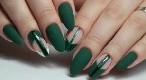 Matte and glossy nail mix fall nail design