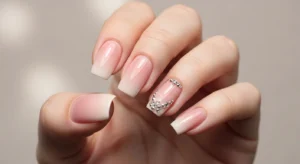 Nude Ombre with Tiny Rhinestones 