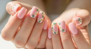 Floral Square Nails