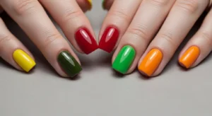 Fruit Color Block Nails